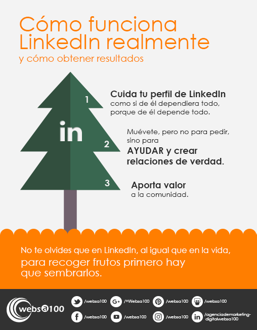 infografia como funciona linkedin